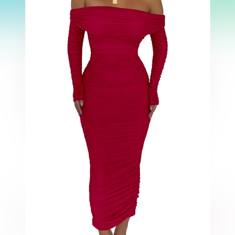 Vibrant red dress by PrettyGarden